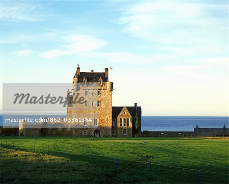 Ackergill Tower looks out across the North Sea on the Caithness Coast.