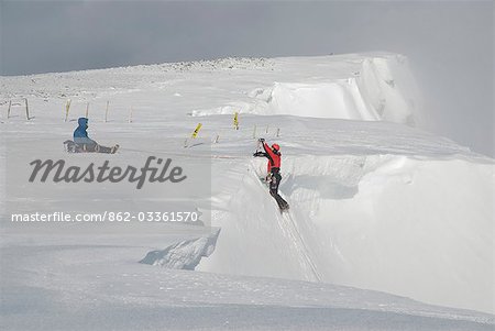 Scotland,Scottish Highlands,Glencoe. Ice Climbing on the cliffs of Aonach Mor.