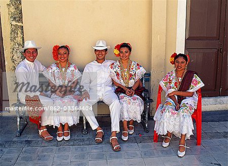 Members of a Folklore Dance group waiting to perform,Merida,Yucatan State