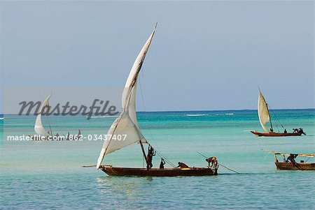 East Africa; Tanzania; Zanzibar. A dhow is a traditional Arab sailing vessel with one or more lateen sails. It is primarily used along the coasts of the Arabian Peninsula,India,and East Africa.