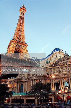 USA,Nevada,Las Vegas. Paris Las Vegas Casino Eiffel Tower reproduction