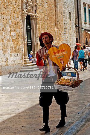 Balkans, Croatia. Street seller in Dubrovnik.
