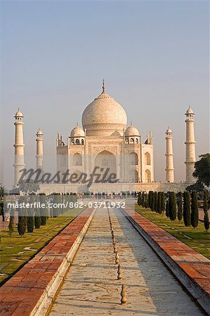 Classic view of Taj Mahal from distance. Agra,India