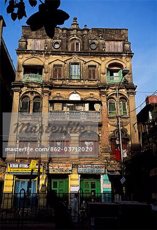Frontage of residential building on the M.G. Road,North Kolkata