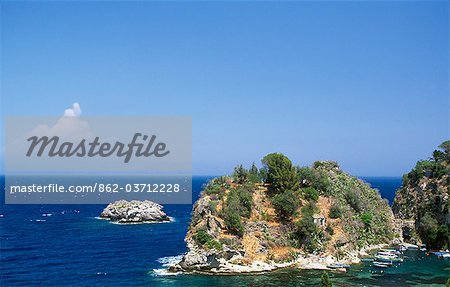 Rocky coastline at Taormina Mare