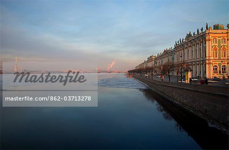 Russia, St.Petersburg; The Winter Palace, by Italian Architect Rastrelli, functioning as part of the State Hermitage Museum.