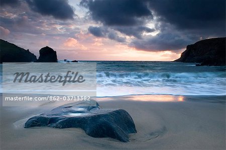 Sunset on Dalbeg beach, Isle of Lewis, Hebrides, Scotland, UK