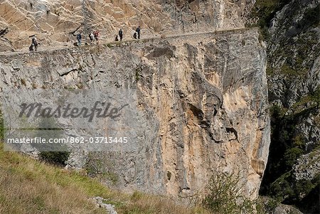 The Cares Gorge  separates the central and western massifs of the Picos. Picos de Europa, Northern Spain