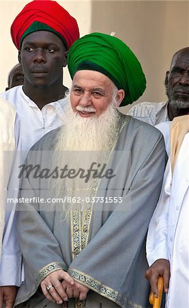 Kenya. Muhammad Hisham Kabban, Chairman of the Islamic Supreme Council of America, visiting Lamu island during Maulidi.