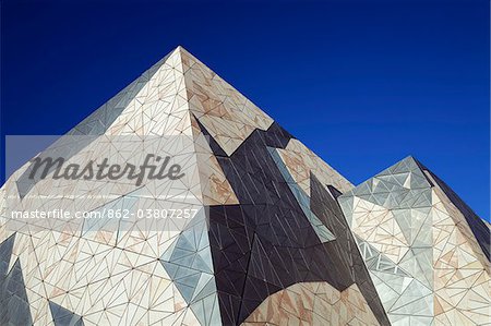 Australia, Victoria, Melbourne.  Modern architecture of Federation Square.