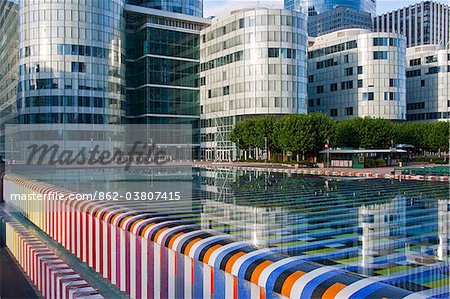 Partial view of La Defense, the main business district in Paris, France