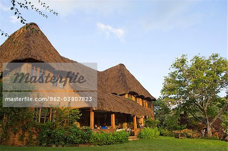Kenya, Laikipia, Lewa Downs.  The main house at Wilderness Trails, a luxury safari lodge run and owned by Will and Emma Craig.