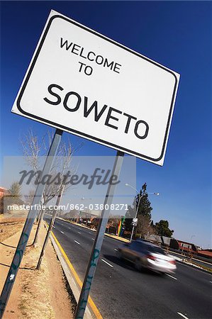 Soweto road sign, Soweto, Johannesburg, Gauteng, South Africa
