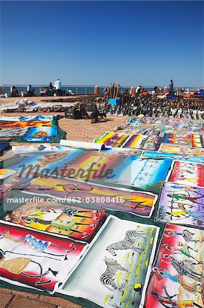 African paintings on the street, Summerstrand, Port Elizabeth, Eastern Cape, South Africa