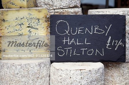 Traditional cheese for sale in Borough Market.Records of the market go back as far as AD1014, and it has been trading from its present site since 1756 making it the oldest wholesale fruit and vegetable market in London.