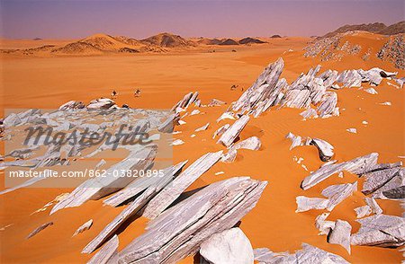 Niger, Tenere Desert.Camel Caravan travelling through the Air Mountains & Tenere Desert.This is the largest protected area in Africa, covering over 7.7 million hectares.