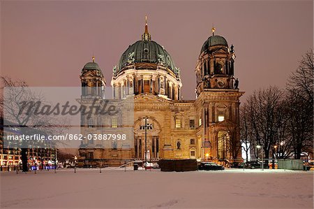 Berliner Dom, the Berlin Cathedral in winter.