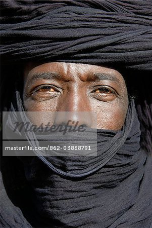 Touareg with a black turban. Timbuktu, Mali, West Africa