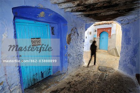 Wandering through the bluish Chefchaouen medina. Morocco