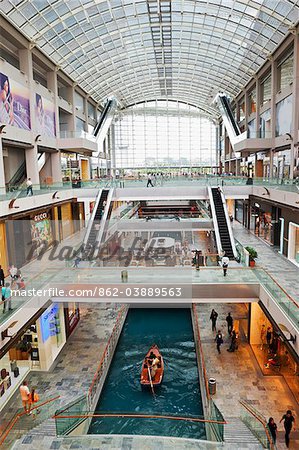 Singapore, Singapore, Marina Bay.  The Shoppes at Marina Bay Sands - a shopping mall in the  Marina Bay Sands hotel & casino complex.