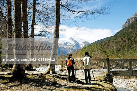Trekking in the Ordesa y Monte Perdido National Park. Pyrenees, Spain