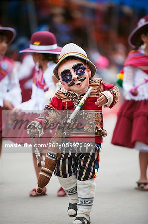 South America, Bolivia, Oruro, Oruro Carnival; Boy in costume South America, Bolivia, Oruro, Oruro Carnival; Boy in costume