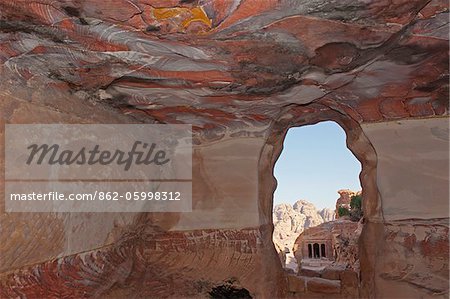 Colourful eroded sandstone,  Wadi Farasa, Petra, Jordan