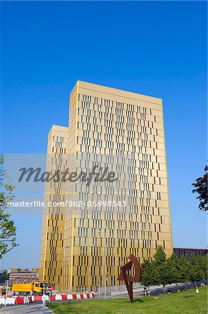 Europe; The Grand Duchy of Luxembourg, Luxembourg city, Unesco World Heritage site Court of Justice of the EC, modern architecture of the EU district on Kirchberg Plateau