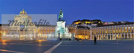 Terreiro do Paco at twilight. One of the centers of the historical city. Lisbon, Portugal