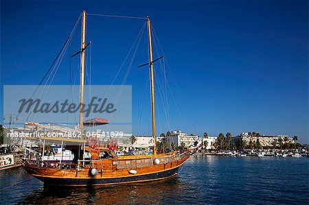 Greece, Kos, Southern Europe, Wooden ship in the port of Kos city