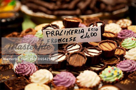 Treviso, Veneto, Italy, Delicacies at a local confectioner