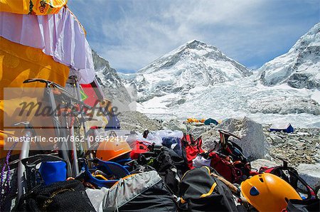 Asia, Nepal, Himalayas, Sagarmatha National Park, Solu Khumbu Everest Region, a puja ceremony at Everest Base Camp Asia, Nepal, Himalayas, Sagarmatha National Park, Solu Khumbu Everest Region, a puja ceremony at Everest Base Camp