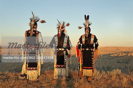 Lakota Indians in the Badlands of South Dakota, USA MR