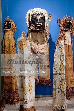 South America, Brazil, Amazonas, Manaus, Ticuna ritual costumes in the museum in the the Amazonian Peoples Cultural Centre, Centro Cultural Povos da Amazonia,