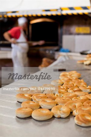 Italy, Basilicata, Matera district, Matera. Traditional baking at Antico Forno a Legna Perrone.
