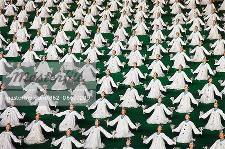 Democratic Peoples Republic of Korea, North Korea, Pyongyang. Performers at the Arirang Mass Games.