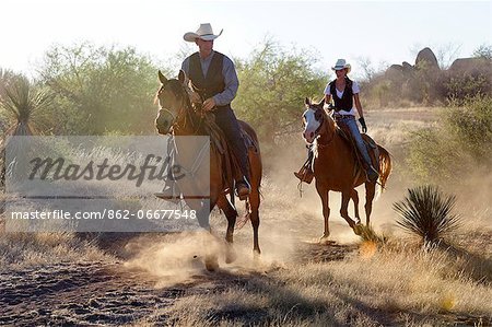 Cowboy and Cowgirl, Apache Spirit Ranch, Tombstone, Arizona, USA