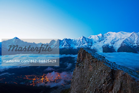 Europe, France, Haute Savoie, Rhone Alps, Chamonix Valley, Mont Blanc (4810m) Europe, France, Haute Savoie, Rhone Alps, Chamonix Valley, Mont Blanc (4810m)