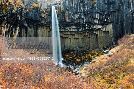 Europe, Iceland, Skaftafell National Park, Svartifoss waterfall