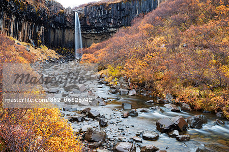 Europe, Iceland, Skaftafell National Park, Svartifoss waterfall