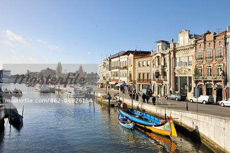 The historical centre of Aveiro and the river. Portugal
