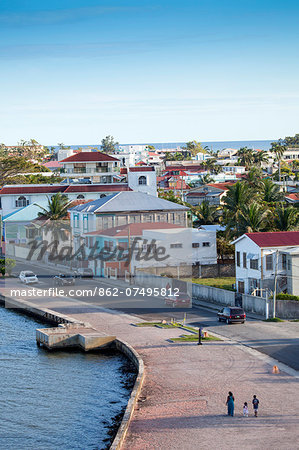 Central America, Belize, Belize district, a view along Barrack road and Marine Parade Boulevard in downtown Belize city