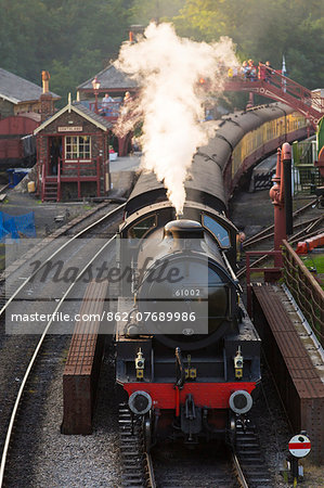 United Kingdom, England, North Yorkshire, Goathland. The steam train 61002, 'Impala', on the North Yorkshire Moors Railway.