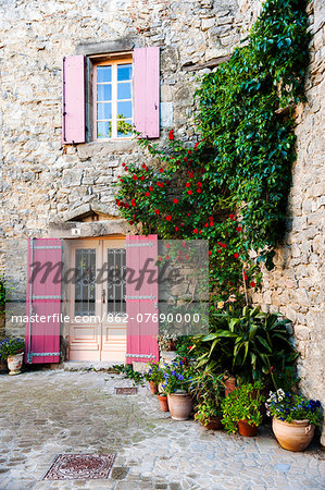 Traditional architecture in Aigne village, Languedoc-Roussillon, France