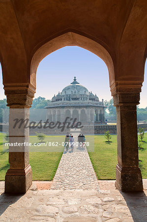 Asia, India, Delhi, Isa Khan Niazi, Isa Khan's tomb dating 1547-48 AD, situated in the UNESCO World Heritage listed garden and tomb complex of the Mughal Emperor Humayun