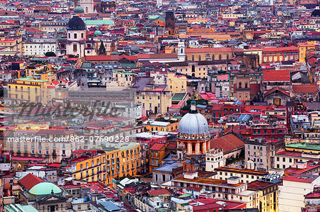 Italy, Campania, Naples. Detail of the cityscape in the historic centre.