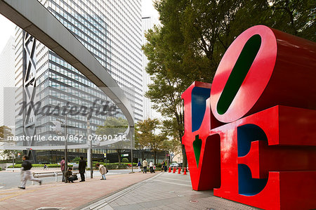 Asia, Japan, Honshu, Tokyo, Shinjuku, Love sculpture by Robert Indiana