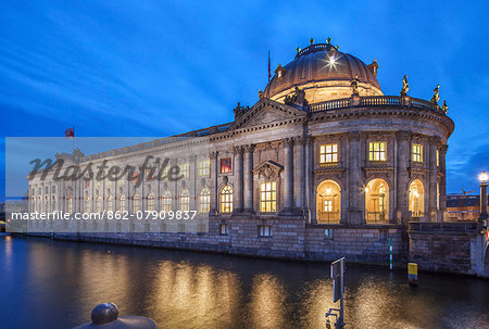 The Bode Museum on the Museum's Island in the centre of Berlin. The River Spree in the foreground.