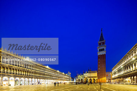 Europe, Italy, Veneto, Venice, San Marco, campanile in St Marks square