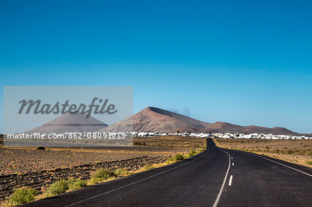 View towards San Bartolome and Monte Guatisea, Lanzarote, Canary Islands, Spain